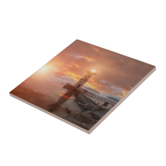 日没の灯台 タイル (側面)