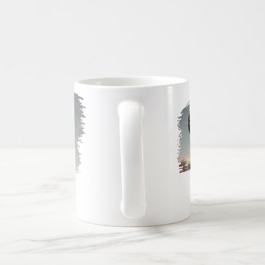 日没の牛のヘビの薬 コーヒーマグカップ (ハンドル)
