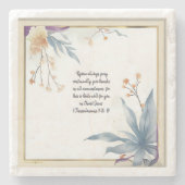 日没の牧草地フレーム ストーンコースター (正面)