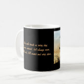 日没の犬そして女性 コーヒーマグカップ (正面左)