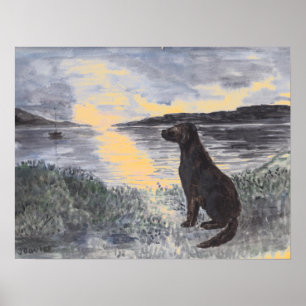 日没の犬そして海景 ポスター