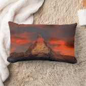 日没の画像的な高山山マッターホルン ランバークッション (ブランケット)