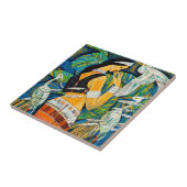 日没の白熱Haoのポーンのオリエンタルの抽象的な女性鳥 タイル (側面)