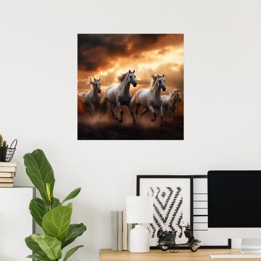 日没の白馬 ポスター (ホームオフィス)