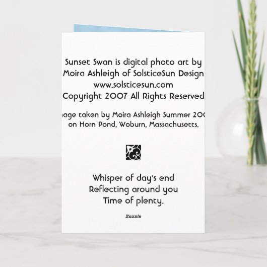 日没の白鳥 カード (裏面)