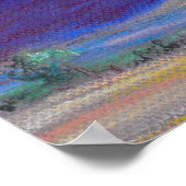 日没の砂丘、遠くの山と木 ポスター (角)