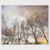 日没の秋の秋の木 ラッピングペーパー (フラット)