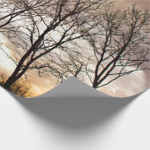 日没の秋の秋の木 ラッピングペーパー (角)