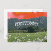 日没の空と山の忍耐はがき ポストカード (正面/裏面)