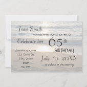 日没の第65誕生日のパーティの招待状カードの波 招待状 (裏面)