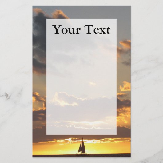 日没の筆記用紙のヨット 便箋 (正面)