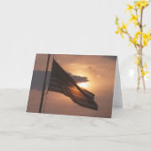 日没の米国国旗 カード (黄色い花)