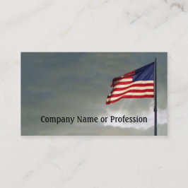 日没の米国国旗、青空の愛国心 名刺