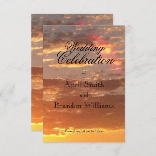 日没の結婚式の日付の保存 セーブザデート (正面/裏面)