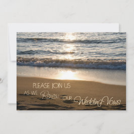 日没の結婚式誓約の更新の招待状のビーチ 招待状