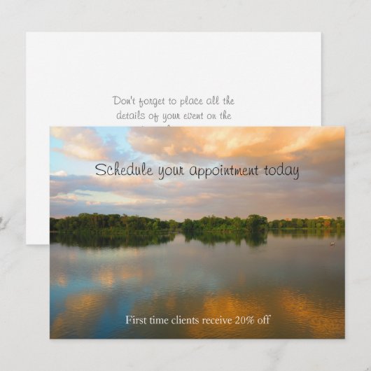 日没の美しい湖 招待状 (正面/裏面)