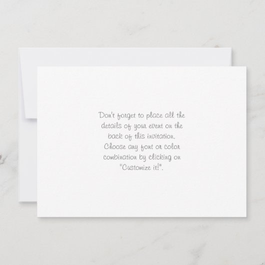 日没の美しい湖 招待状 (裏面)