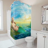 日没の美しい王女のファンタジーの人魚 シャワーカーテン (インサイチュ)