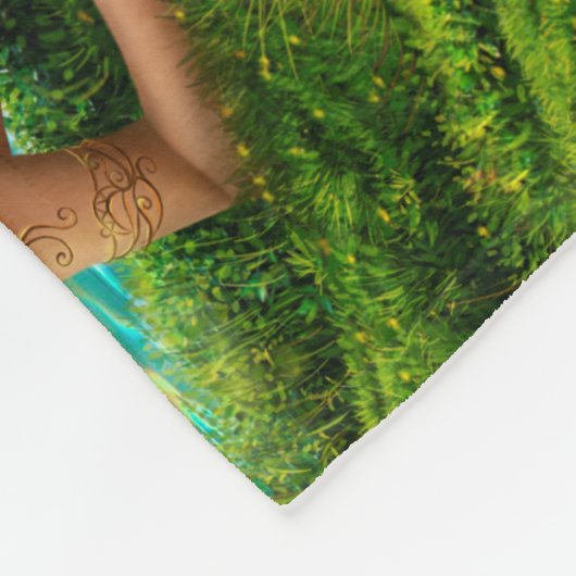 日没の美しい王女のファンタジーの人魚 フリースブランケット (角)