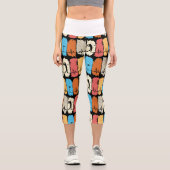 日没の背景にゴルフシルエットゴルファー カプリレギンス (正面)