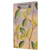 日没の背景に葉緑と黄色の クリップボード (左)