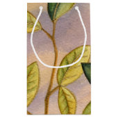 日没の背景に葉緑と黄色の スモールペーパーバッグ (裏面)