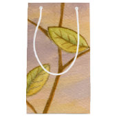 日没の背景に葉緑と黄色の スモールペーパーバッグ (正面)