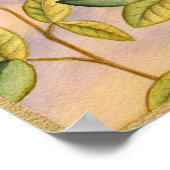 日没の背景に葉緑と黄色の ポスター (角)