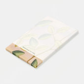 日没の背景に葉緑と黄色の ポストイット (アングル)