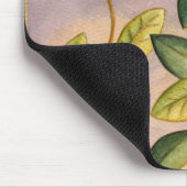 日没の背景に葉緑と黄色の マウスパッド (コーナー)