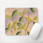 日没の背景に葉緑と黄色の マウスパッド (マウス)