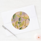 日没の背景に葉緑と黄色の ラウンドシール (封筒)