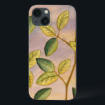 日没の背景に葉緑と黄色の iPhone 13ケース<br><div class="desc">夕日の背景の紫と金ゴールドは、この作品の焦点である黄色と葉緑のコントラストに最適であるMegan Meagher。風が静かに息を吹き込む音が聞こえ葉る。</div>