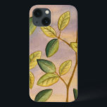 日没の背景に葉緑と黄色の iPhone 13ケース<br><div class="desc">夕日の背景の紫と金ゴールドは、この作品の焦点である黄色と葉緑のコントラストに最適であるMegan Meagher。風が静かに息を吹き込む音が聞こえ葉る。</div>