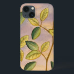 日没の背景に葉緑と黄色の iPhone 13ケース<br><div class="desc">夕日の背景の紫と金ゴールドは、この作品の焦点である黄色と葉緑のコントラストに最適であるMegan Meagher。風が静かに息を吹き込む音が聞こえ葉る。</div>