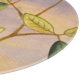 日没の背景の緑および黄色の葉 カッティングボード (角)