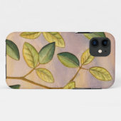 日没の背景の緑および黄色の葉 Case-Mate iPhoneケース (裏面(横))