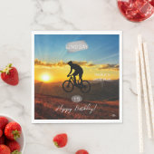 日没の背景を持つ自転車ナプキンHAMbyWG スタンダードランチョンナプキン (インサイチュ)