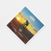 日没の背景を持つ自転車ナプキンHAMbyWG スタンダードランチョンナプキン (角)