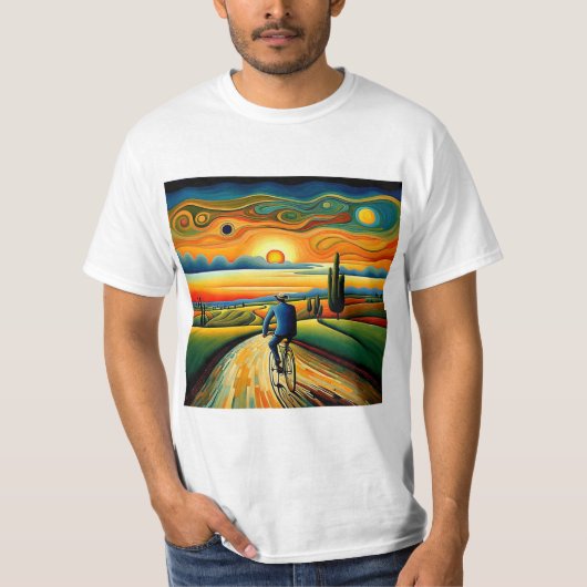 日没の自転車3 Tシャツ (正面)