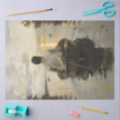 「日没の舟の男」の絵のデコパージュ 薄葉紙 (クラフト)