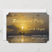 日没の船上での退職パーティー 招待状 (正面)