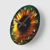 日没の花 ラウンド壁時計 (傾斜)