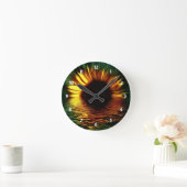 日没の花 ラウンド壁時計 (ホーム)