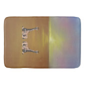 日没の茶色のキリン バスマット (正面)