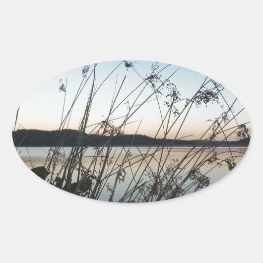 日没の草 楕円形シール (正面)