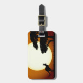 日没の荷物のラベルのカンガルー ラゲッジタグ (正面縦)