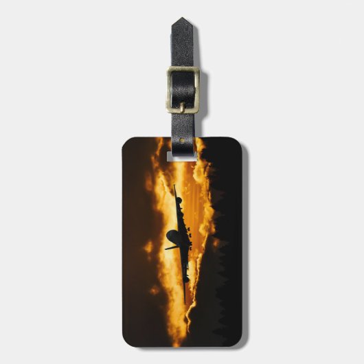 日没の荷物のラベルの飛行機の飛行 ラゲッジタグ (正面縦)