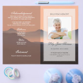 日没の葬儀プログラム |愛するメモリ内 チラシ (シングル)