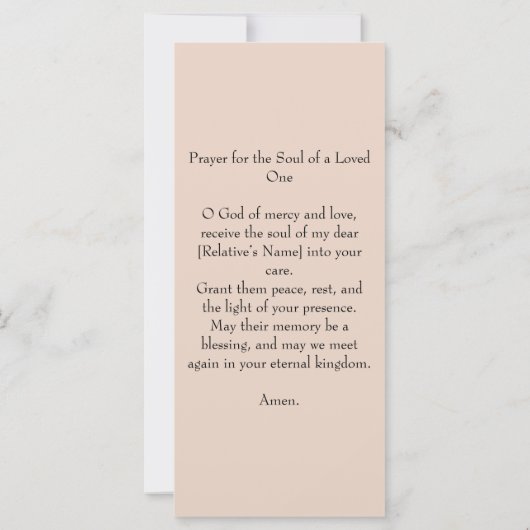 日没の葬儀記念サービスしおりカード (裏面)